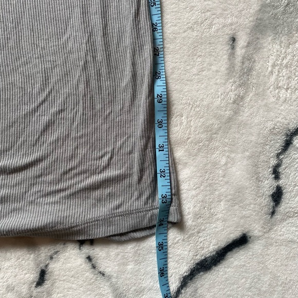 Grey Below the Knee, Stretchy Italian Square Neckline Dress - Picture 8 of 11